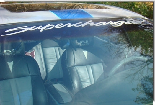 SUPERCHARGED TURBOCHARGED Windshield Decal