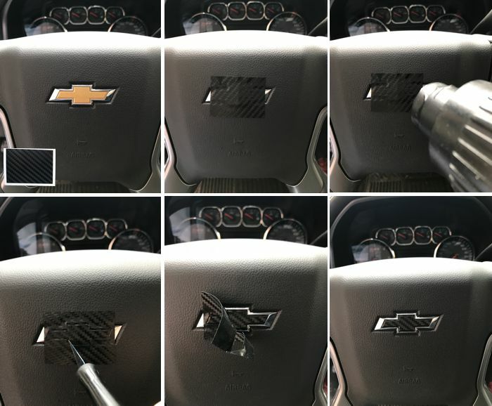 Steering Wheel Overlay Decal - 2014-2018 Silverado