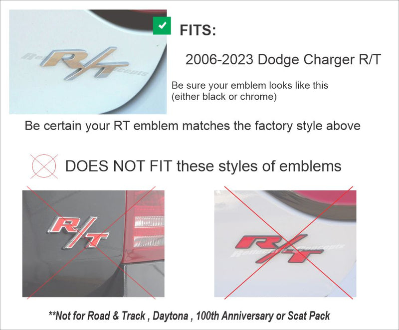 R/T Trunk Emblem Overlay Decal Sticker - Dodge Charger R/T