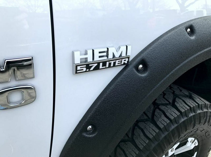 HEMI 5.7 LITER Emblem Overlay Decals - 2019-2023 Ram 1500 Classic
