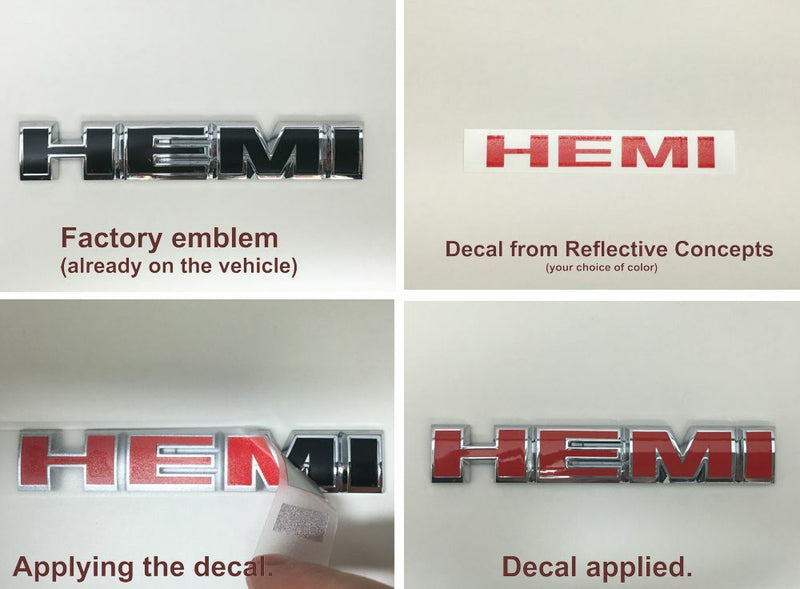 Hemi Emblem Overlay Decals (pair)  Dodge Challenger