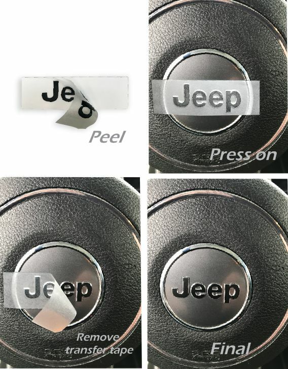 JEEP Steering Wheel Emblem Overlay Decal   - 11-18 Wrangler