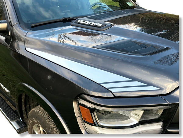 Outer Side Hood Stripes - 2019-2024 Ram Rebel & Sport Hood