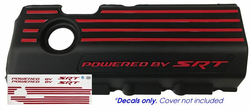 Powered by SRT Engine Cover Overlay Decals - 2015-2023 Charger Scat Pack