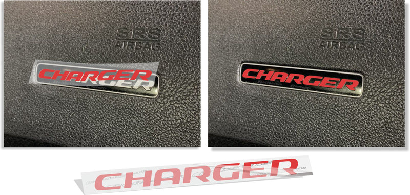 CHARGER Dash Plaque Emblem Lettering Overlay Decal   - 15-22 Charger
