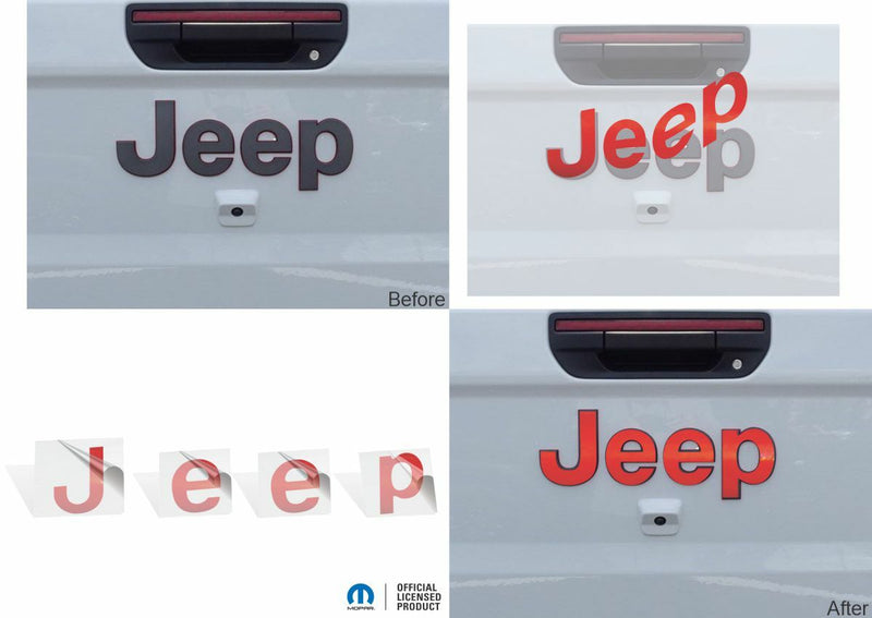 Tailgate JEEP Emblem Overlay Decals  - 2020-2024 Gladiator