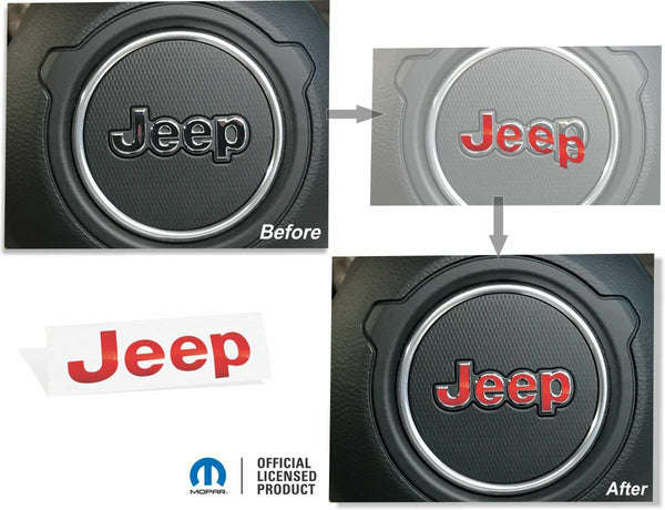 JEEP Steering Wheel Emblem Overlay Decal   - 18-24 Wrangler JL