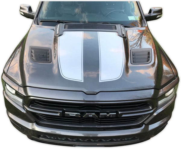 Rally Hood Stripes  - 2019-2024 Ram Rebel & Sport Hood