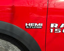 HEMI 5.7 LITER Emblem Overlay Decals - 2019-2024 Ram 1500 Classic