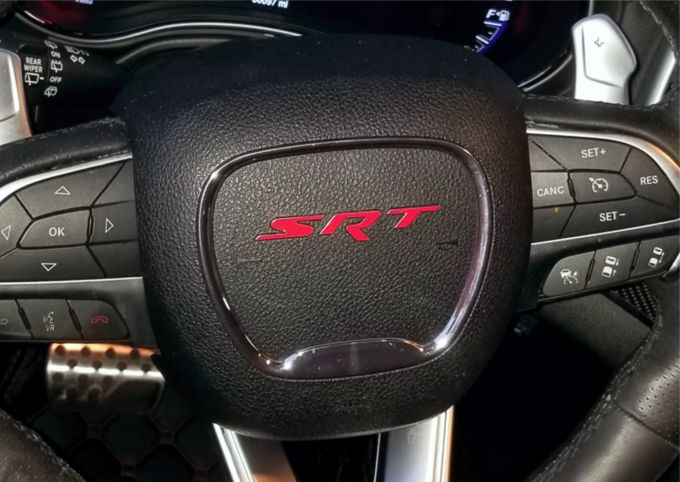 SRT Steering Wheel Emblem Overlay Decal   - 15-23 Charger SRT