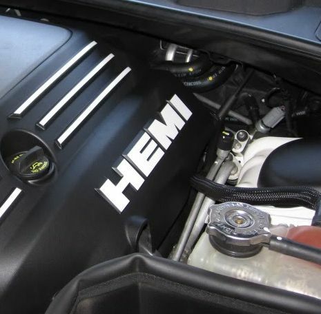 HEMI Lettering Engine Cover Decals - 06-23 Charger R/T