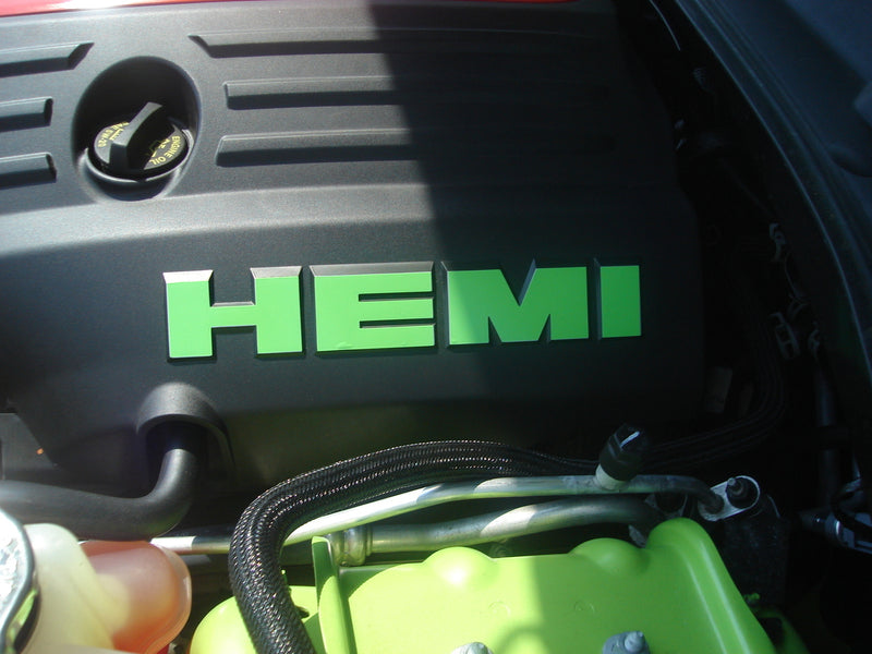 HEMI Lettering Engine Cover Decals - 05-08 Magnum 5.7L
